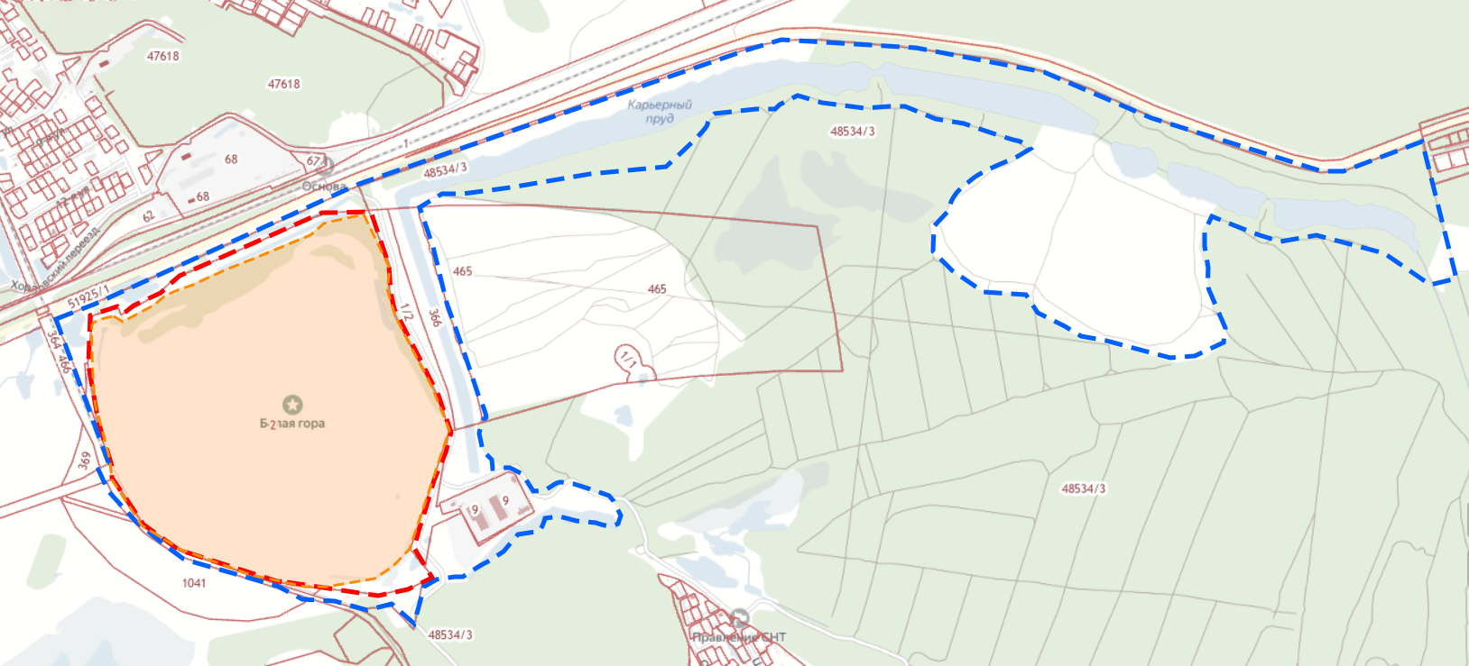 Отображение выбранных границ