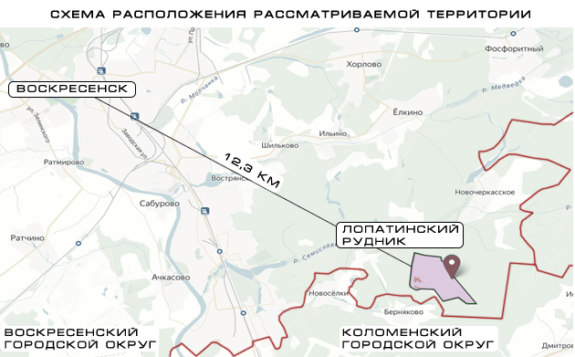 Схема расположения рассматриваемой территории в структуре Воскресенского городского округа