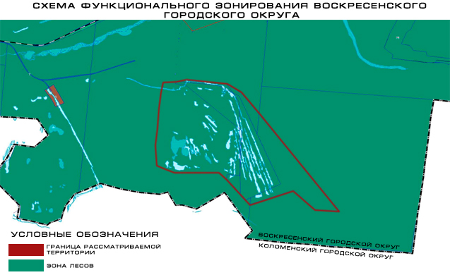 Схема функционального зонирования Воскресенского городского округа согласно Генеральному плану