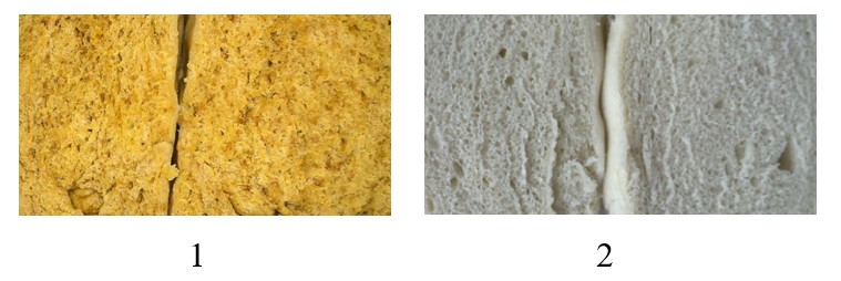 Разрез булочки паровой