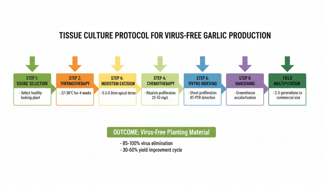 Step-by-step tissue culture protocol for producing virus-free garlic planting material
